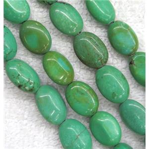 green turquoise beads, oval, approx 10x14mm