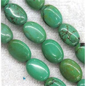 green turquoise oval beads, approx 12x16mm