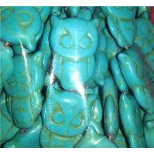 blue owl turquoise beads, synthetical, approx 20x25mm