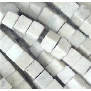 white turquoise beads, cube, stabilized, approx 4x4x4mm
