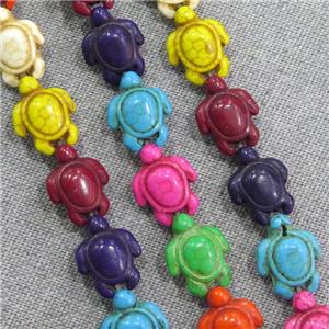 synthetic Turquoise tortoise beads, mix color, approx 15-18mm