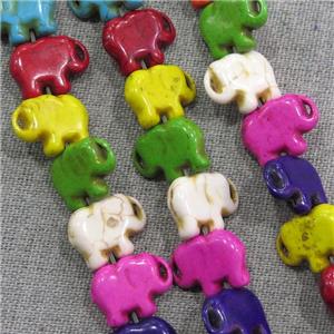 synthetic Turquoise elephant beads, mix color, approx 15-20mm