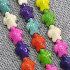 synthetic Turquoise tortoise beads, mix color, approx 12-15mm