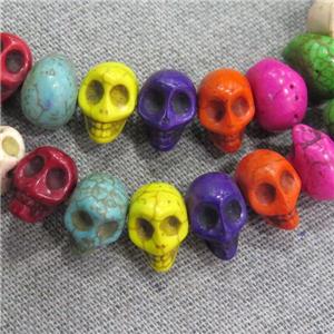 synthetic Turquoise skull beads, mix color, approx 15x18mm