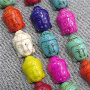 synthetic Turquoise buddha beads, mix color, approx 20x30mm