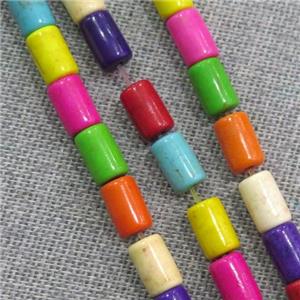 synthetic Turquoise tube beads, mix color, approx 3x5mm