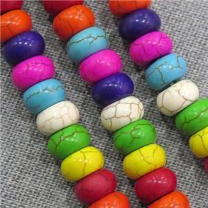 synthetic Turquoise rondelle beads, mix color, approx 2x4mm