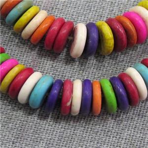 synthetic Turquoise heishi spacer beads, mix color, approx 3x12mm