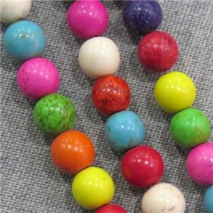 synthetic Turquoise round beads, mix color, approx 3mm dia
