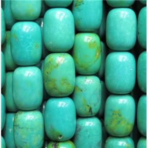 Turquoise bead, barrel, blue, stabilized, approx 8x12mm