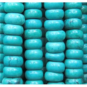 blue Turquoise beads, heshi, stabilized, approx 5x8mm