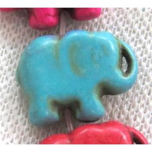 blue synthetic Turquoise elephant beads, approx 20x25mm