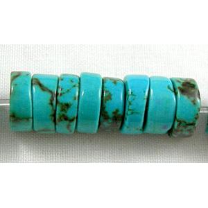Chalky Turquoise beads for bracelet, Heishi beads, 8.5mm dia,3mm thick,130pcs per st