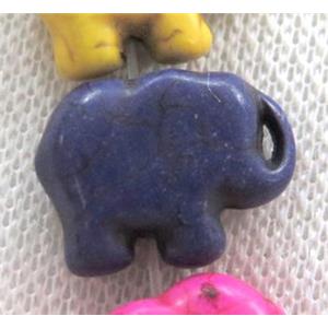 darkblue synthetic Turquoise elephant beads, approx 20x25mm