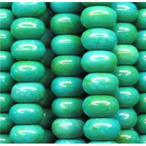 green turquoise bead, rondelle, synthetic, approx 8mm dia