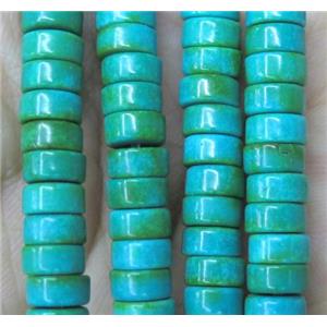 blue turquoise bead, heishi, synthetic, approx 3x6mm