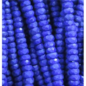 blue synthetic Turquoise beads, faceted rondelle, approx 2x4mm, 15.5 inches
