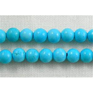 Chalky Turquoise beads, Round, 4mm dia,100pcs per st