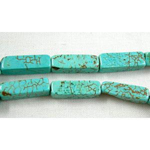 Chalky Turquoise bead, tube, 4x4x13mm,30pcs per st