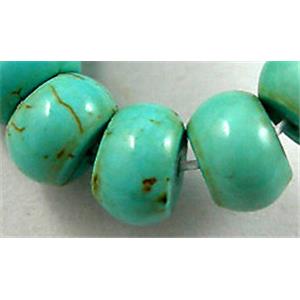 Chalky Turquoise rondelle beads, approx 6mm dia