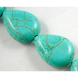 chalky Turquoise teardrop beads, 15x20mm