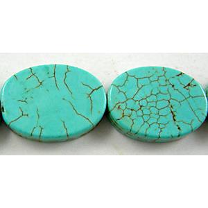 Turquoise Oval Beads, 13x18mm, 4mm thick, 21pcs per st