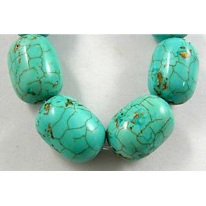 Chalky Turquoise, Stabilized, Barrel, 12x16mm, 24pcs per st