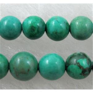 Chalky Turquoise beads, Stabilized, round, 4mm dia, 100pcs