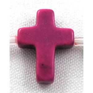 Chalky Turquoise beads, Stabilized, cross, purple, 12x16mm, 25pcs per st