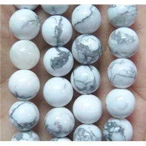 round White Howlite Turquoise Beads, 12mm dia, approx 31pcs per st