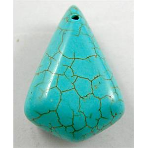 Chalky Turquoise Pendant, teardrop, 20x30mm