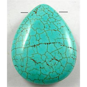Chalky Turquoise teardrop pendant, 30x40mm