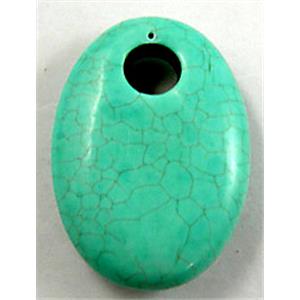 Chalky Turquoise oval pendant, 35x50mm