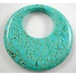 Chalky Turquoise Go-Go Pendant, approx 50-55mm