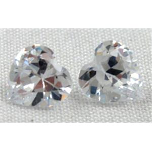 Cubic Zirconia heart diamond, clear, 6x6mm