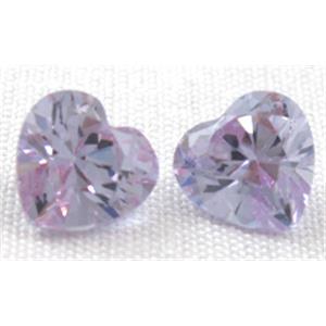 Cubic Zirconia heart diamond, light purple, 10x10mm
