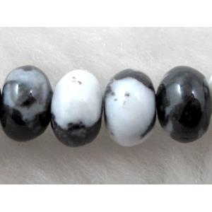 Zebra Jasper rondelle beads, 6x8mm, 66pcs per st