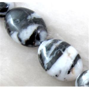 Zebra Jasper oval beads, 13x18mm,22pcs per st