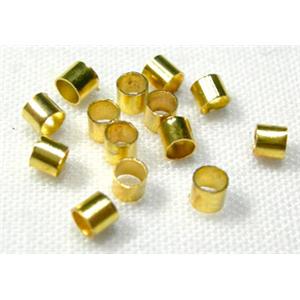 gold plated jewelry findings crimp tubes beads, copper, approx 2x2mm
