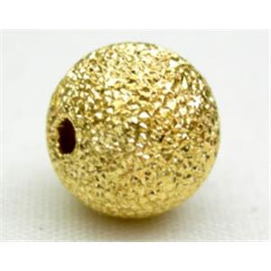 round copper stardust beads, corrugated, gold plated, 4mm dia