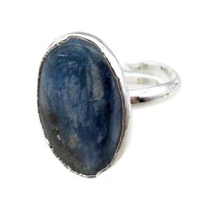 Kyanite Rings, silver plated, approx 12-20mm, 20mm dia