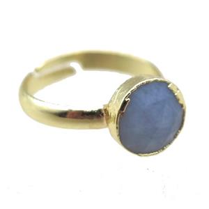 Blue Lace Agate Rings, gold plated, approx 10mm, 20mm dia