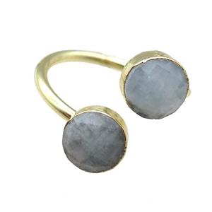 Aquamarine Rings, gold plated, approx 8mm, 20mm dia