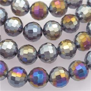 Chinese Crystal Glass Beads, faceted round, multicolor, approx 12mm, 50pcs per st