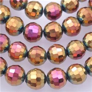 Chinese Crystal Glass Beads, faceted round, approx 10mm, 72pcs per st