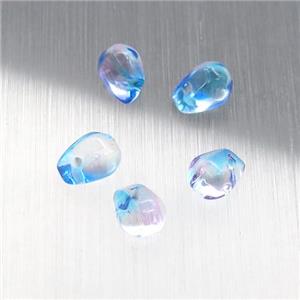 blue crystal glass teardrop beads, approx 4.5-6mm