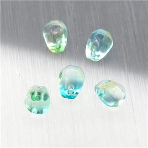 green crystal glass teardrop beads, approx 4.5-6mm