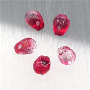 red crystal glass teardrop beads, approx 4.5-6mm