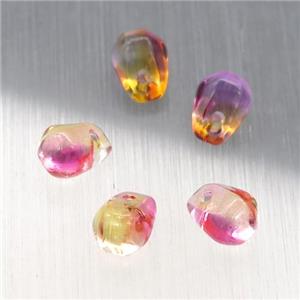 crystal glass teardrop beads, multicolor, approx 4.5-6mm