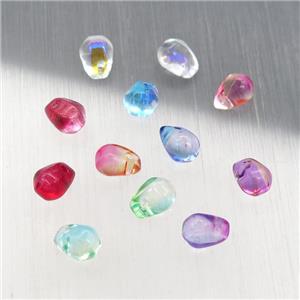 crystal glass teardrop beads, mixed color, approx 4.5-6mm